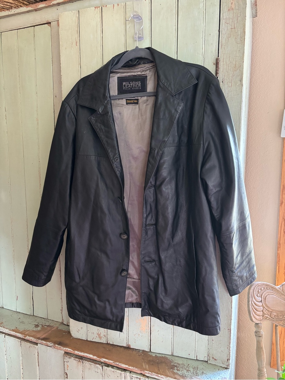 Wilsons Leather Black Pea Coat